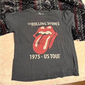 The Rolling Stones Black Tee with Red Logo